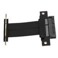 thumbnail image 1 of PCIE 4.0 X4 Extender Riser Cable, High Speed Flexible Right Angle PCIE Port GPU Graphic Card Extension Cable, Male 90 Degree to Female 180 Degree 8Gbps Gen 4 GPU Extension Cable, 1 of 7