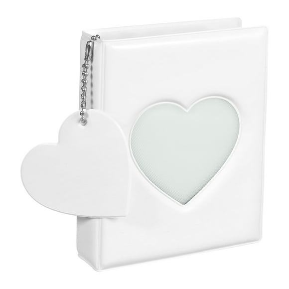 Textile Storage Photo Card Album Black Photo Album With Heart Shaped Cutouts 32 Pockets With Pendant. Fabric Storage Box