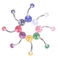 thumbnail image 3 of Racing Butterfly 8PCS/Set Colorful Glitters Navel Belly Button Ring Barbell Piercing Body Jewelry, 3 of 6