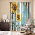 thumbnail image 3 of Kitchen Curtains 84 Inch Length 2 Panels, Summer Sunflower Grommets Window Treatment Curtain, Blue Wood Grain Farmhouse Country Thermal Curtains Drapes for Living Room/Bathroom, 3 of 9