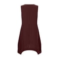 thumbnail image 4 of VBARHMQRT Female Linen Midi Dresses for Women Long Sleeve Plus Size Loose Linen/Cotton Sleeveless Maxi Dress with Pockets Solid Color Linen Dresses for Women 2024 Casual Linen Skirt Women Summer, 4 of 5