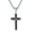 Silver Black, variant on Cross Necklace for Men, Silver Gold Black Stainless Steel Cross Enamel Craft Minimalist Faith Cross Jewelry Mens Cross Pendant 24 Inch Adjustable Box Chain Unisex Cross Jewelry