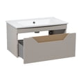 thumbnail image 3 of Modern Wall-Mounted Bathroom Vanity with Washbasin | Troy Mocha Gloss Collection | Non-Toxic Fire-Resistant MDF-26"-Diamond Collection 34", 3 of 4