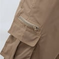 thumbnail image 5 of Outfmvch Cargo Pants For Men Mens Shorts Male Summer Straight Solid Cargo Pant Elastic Waist Zipper Fly Pocket Shorts Cropped Pants Long Johns For Men Khaki Xxl, 5 of 7