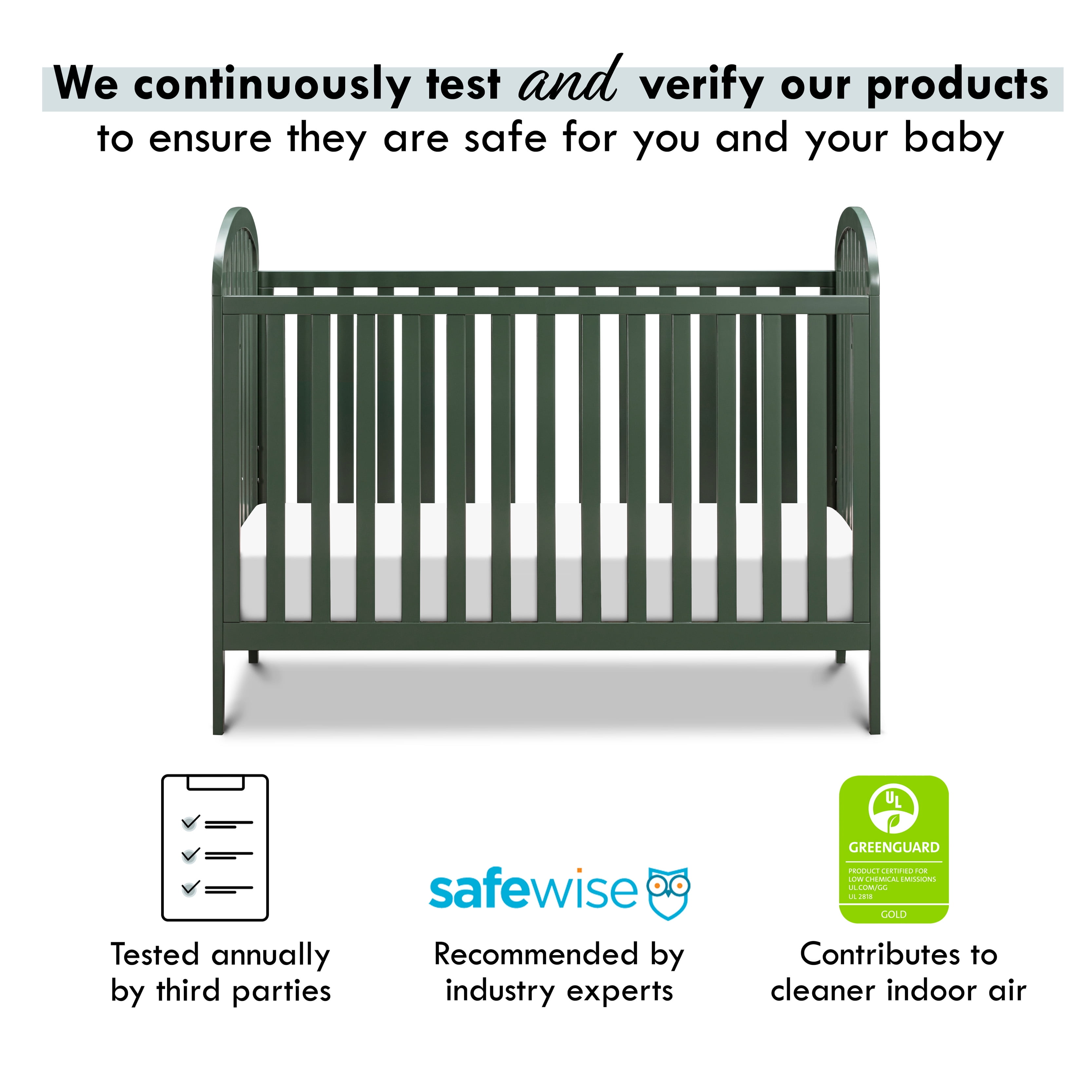 DaVinci Beau 3-in-1 Convertible Crib, Forest Green