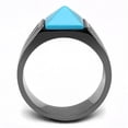 thumbnail image 1 of TK307 - High polished (no plating) Stainless Steel Ring with AAA Grade CZ in Jet, 1 of 1