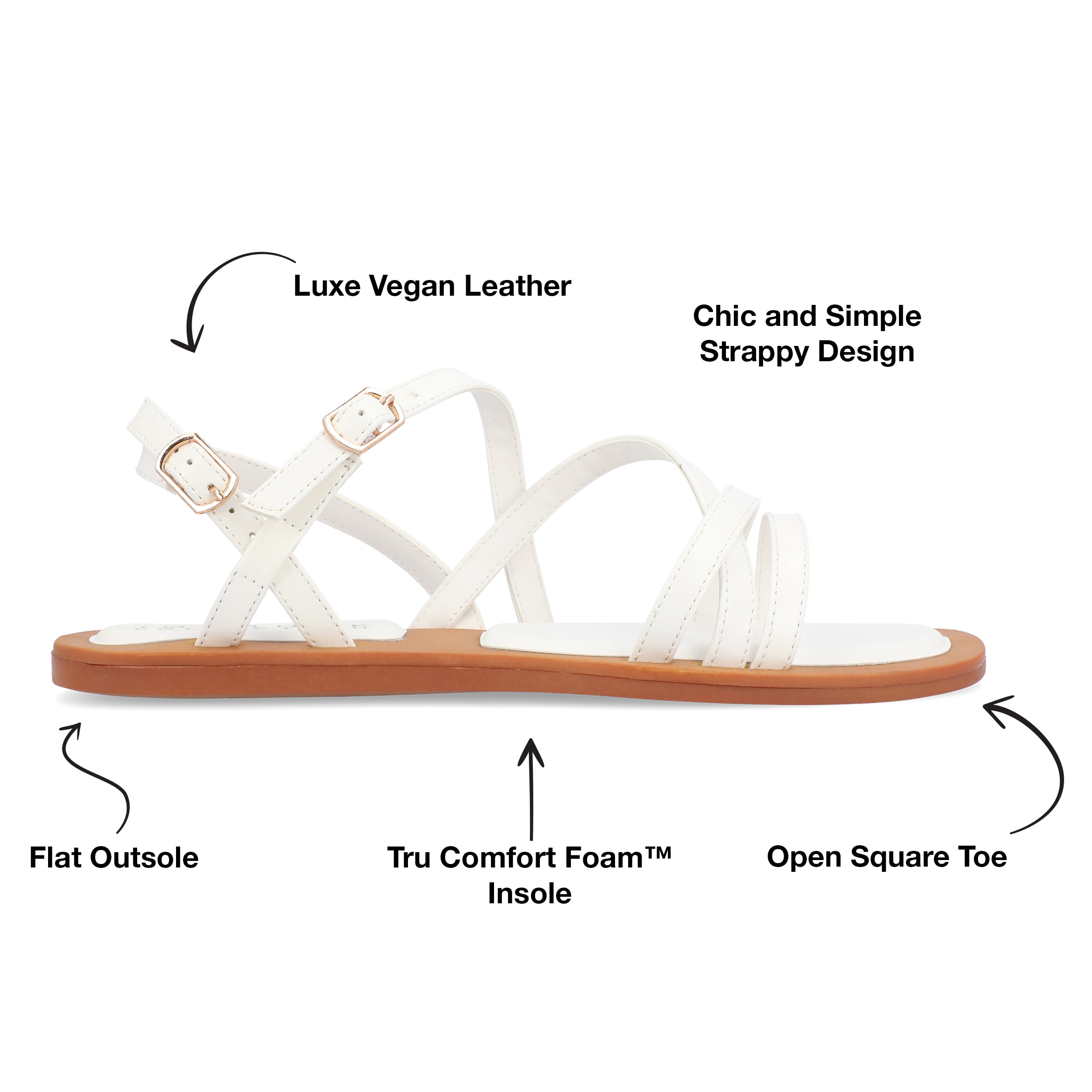 Journee Collection Womens Ennid  Tru Comfort Foam Buckle Flat Sandals