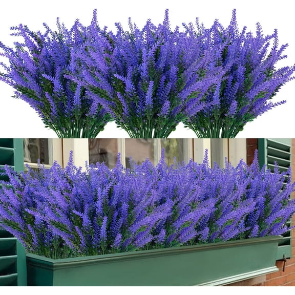 12 Bundles Artificial Boxwood Stems Faux Plants Shrubs, Fake UV Resistant Greenery Foliage Spring for Farmhouse, Home, Garden, Office, Patio, Wedding and Indoor Outdoor Decor A