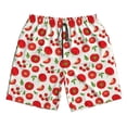 thumbnail image 3 of Uemuo Fresh Red Tomato Pattern Men's Swim Trunks Hawaiian Beach Bathing Suit Swimsuits Beach Quick-Dry Shorts with Pockets-, 3 of 9