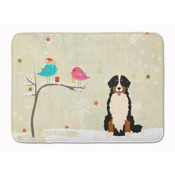 Christmas Presents between Friends Bernese Mountain Dog Machine Washable Memory Foam Mat
