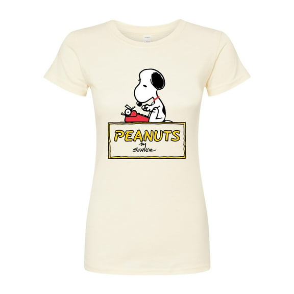 Peanuts - Snoopy Typing  - Juniors Fitted Tee