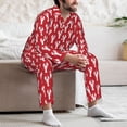 thumbnail image 7 of Naloa Cartoon Lobster Men’s Pajamas Set - Long Sleeve Button Down Sleep Shirt and Pajama Bottoms Sleepwear Set-, 7 of 7