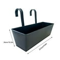 thumbnail image 3 of BinKFF Plastic Hanging Flower Pots for Railing Fence, 9.6 Inch Hanging Rail Planters for Outdoor Window Balcony Plants Holder with Hooks for Garden Yard Home Decor, 3 of 7