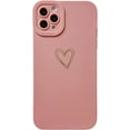 thumbnail image 4 of for iPhone 12 Pro Max Case 6.7", Side Back Cute Plated Love Heart with Anti-Fall Lens Cameras Cover Protection Soft TPU Shockproof Anti-Fingerprint Phone Cases for Women Girls Pink, 4 of 12