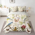 thumbnail image 2 of Homewish Colorful Rustic Birds 7 Pieces Bedding Comforter Set,Country Floral Full Bedding Set,Beige Green Fitted Sheet Flat Sheet For Men Women,Ultra Soft Home Decor Reversible, 2 of 8