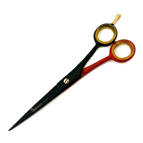 PRO JAPANESE STAINLESS STEEL 6.5" HAIR DRESSING STYLING SHEAR SCISSOR BLACK/RED