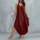 thumbnail image 2 of Vestido de Verano con Bolsillos para las Mujeres de Moda Cómodo Color Sólido Corbata Bolsillo Vestido sin Mangas, Estilo de Vendaje de Poliéster, Lavado de Manos, 2 of 9