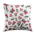 thumbnail image 2 of Valentine's Day Pillow, Heart Pattern Festive Cushion Cover, 45x45cm Polyester Decorative Sofa Bed Pillowcase with Hidden Zipper Machine Washable, 2 of 6