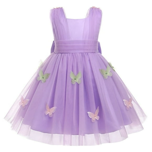IBTOM CASTLE Robe de Fête d'Anniversaire pour Bébé Fille Butterfly Broderie Princesse Tulle Tutu Mariage Concours Soirée Bal Robe de Bal