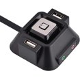 thumbnail image 5 of Desktop PC Switch, Dual USB Ports Power Reset Button Audio Microphone Port for Internet Cafes, Families, Company, etc, 5 of 5