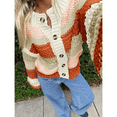 thumbnail image 3 of Womens Striped Chunky Cardigan Sweaters Fall Trendy Color Block Long Sleeve Knit Sweater Tops, 3 of 7