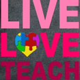 thumbnail image 3 of CafePress - Live Love Teach Autism Women's Dark T Shirt - Women's Traditional Fit Dark T-Shirt, 3 of 4