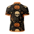 thumbnail image 5 of JULMCOMO Halloween Polo Shirts for Men Pumpkin Skull Spider Web Print Short Sleeve Collared Trendy Loose Fit Golf Shirts Party Graphic Tees Saffron 2XL, 5 of 9