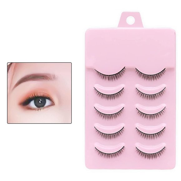 5 uds pestañas postizas 8mm pestañas postizas cortas de visón agrandar los ojos ajuste perfecto Natural extensiones de fibra Artificial pestañas postizas herramientas de maquillaje para mujeres 5 uds