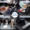 thumbnail image 5 of Bandeja 2 en 1 para volante de coche/bandeja para reposacabezas de asiento trasero para comer, beber y escribir, trabajo en ordenador portátil, escritorio negro para coche, 5 of 5