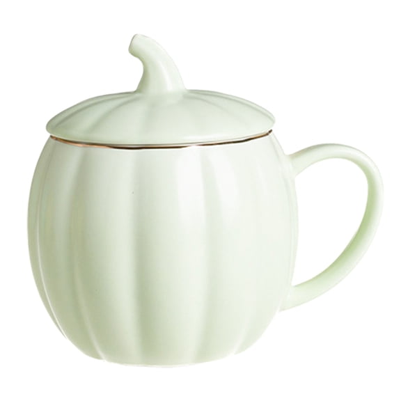 Pumpkin Ceramic Coffee Mug with Lid 14oz Microwave Safe Halloween Autumn Fall Novelty Cup for Women Family Home Decor