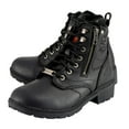 thumbnail image 4 of Milwaukee Leather MBL9320W Women's Black Premium Leather Wide-Width Lace-Up Motorcycle Rider Boots 6.5W, 4 of 10