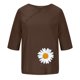 thumbnail image 4 of Blusas de Manga Corta para las Mujeres Impresas Cuello Redondo Camiseta Casual, Blusa de Algodón de Imitación para las Mujeres, 4 of 4