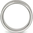 thumbnail image 2 of Stainless Steel Polished Brushed Center D/C 9mm Ridged Edge Band (Size 14) Made In China sr554-14, 2 of 5