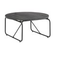 thumbnail image 2 of Modern 3 Piece Coffee Table Set with Side Tables, Metal Base, Charcoal- Saltoro Sherpi, 2 of 5