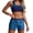 X342-Blue, variant on Women's High Waisted Bikini Sets Sporty Two Piece Swimsuits Color Block Cheeky High Cut Bathing Suits