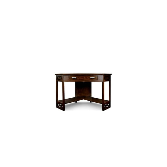Corner Computer Desk - Writing Desk Home Office - Elegant Burnished Oak Finish - 48" Wide