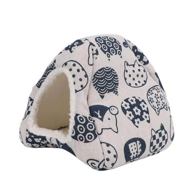 Casa de cama para animales pequeños, cama para hámster cálida de invierno, cama cueva para mascotas pequeñas, cueva para dormir para animales pequeños construida para el futuro