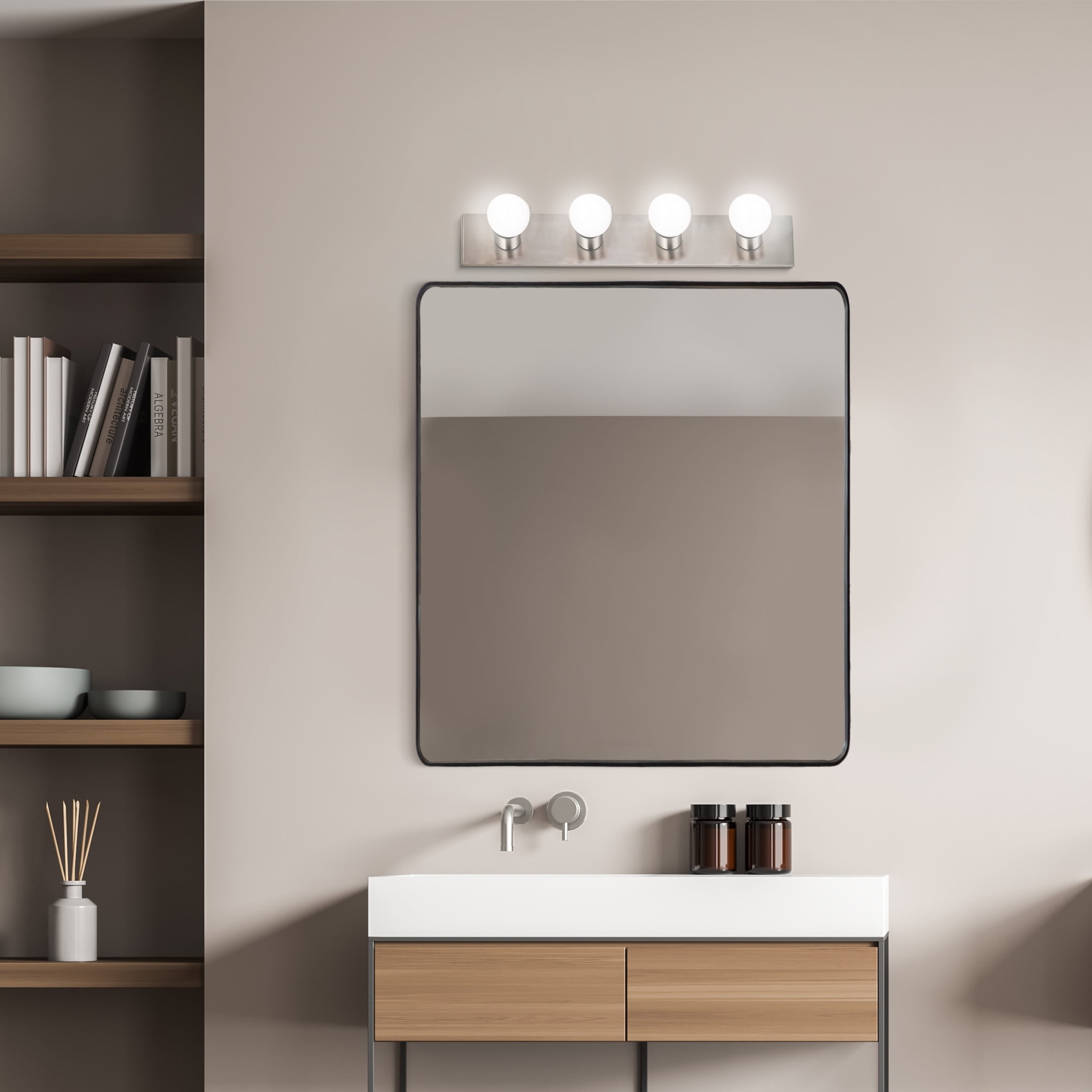 Design House Contemporary 4 Light Satin Nickel Dimmable Vanity Light