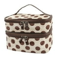 thumbnail image 1 of Travel Cosmetic Makeup Bag Organizer Double Layer Dot Pattern Toiletry Bag Case Pouch With Mirror For Woman, 1 of 7