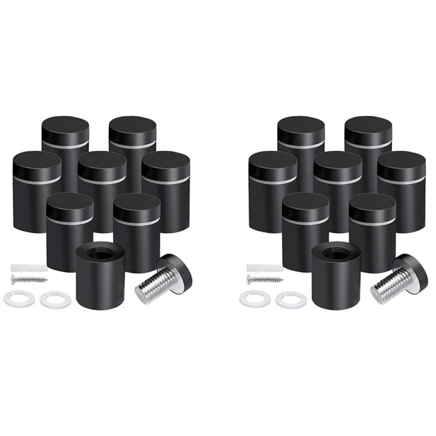 16 Pack Standoff Screws 3/4 x 1 Inch Black Sign Standoffs Hanging