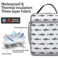 thumbnail image 2 of Ocean-Themed Shark Lunch Bag: Insulated Reusable Lunch Box for Teenagers, Adults,Leakproof Compact Cooler Tote with Interior/Exterior Pockets for School, Office, 2 of 6