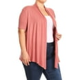 thumbnail image 2 of MOA Collection Women's Casual Open Front Short Sleeve Cardigan, 2 of 5