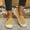 Yellow, variant on Women's Slip-On Color Block Hollow Knit Walking Shoes, Round Toe Elastic Collar Breathable Footwear, Five Neutral Tone Light Non-Slip Daily Casual Sneakers(Yellow,5.5)