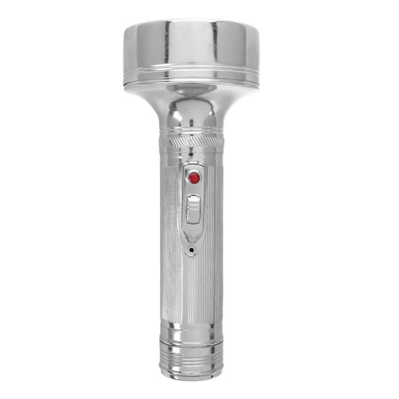 Pawsdot Silver Metal Flashlight Old Fashioned Durable Torch for Everyday Lighting