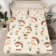 thumbnail image 2 of Homewish Kawaii Hedgehog 4 Pieces Queen Sheet Sets for Preppy Kids Children,Botanical Plants Mushroom Ultra Soft Flat Sheet,Cartoon Animal Queen Fitted Sheet,Super Cozy Room Decor, 2 of 7