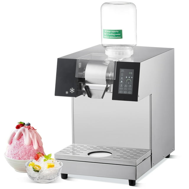 KFFKFF Commercial Snowflake Ice Machine, 529.1LBS/24H Snowflake Ice Maker, Stainless Steel Ice Shaver Machine, Electric Snow Cone Maker, Liquid Cooling System