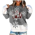 thumbnail image 1 of WXLWZYWL Trendy Sweatshirts For Women 2023 Womens Winter Round Neck Christmas Printed Long Sleeve Tops Printed Regular Blouse, 1 of 5