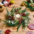 thumbnail image 2 of Guvpev 4 Pcs 8" Mini Christmas Wreaths for Kitchen Cabinet Small Christmas Candle Rings Wreaths, Front Door Pillars/Home Table Centerpieces Hanging Garlands, for Windows/Wedding Decor, 2 of 6