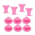 thumbnail image 1 of Rizadores de pelo sin calor, grandes, color rosa, juego de 10 unidades para peinar durante la noche y crear rizos sin calor al dormir., 1 of 5