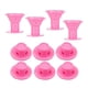 thumbnail image 1 of Rizadores de pelo sin calor, grandes, color rosa, juego de 10 unidades para peinar durante la noche y crear rizos sin calor al dormir., 1 of 5